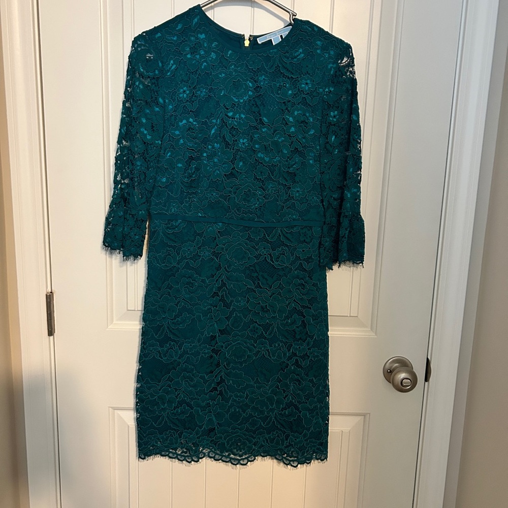 Draper James Green Sheath Dress with Bell Sleeves